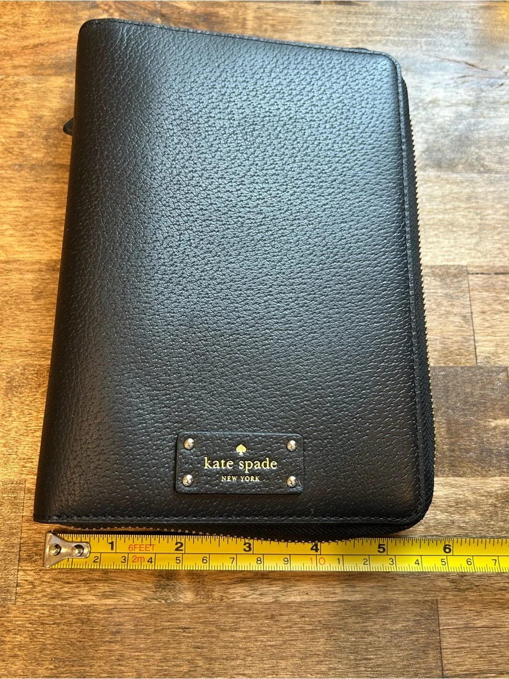 Kate Spade Grove Street Black Leather Personal Size Zip Wallet Agenda